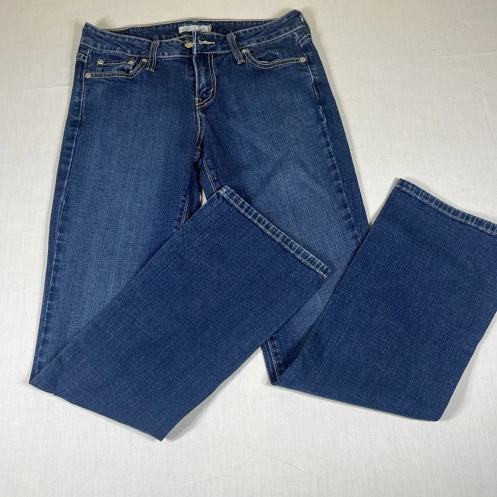 Levis 545 Low Boot Cut Jeans Womens Size 4M Blue Stretch Denim